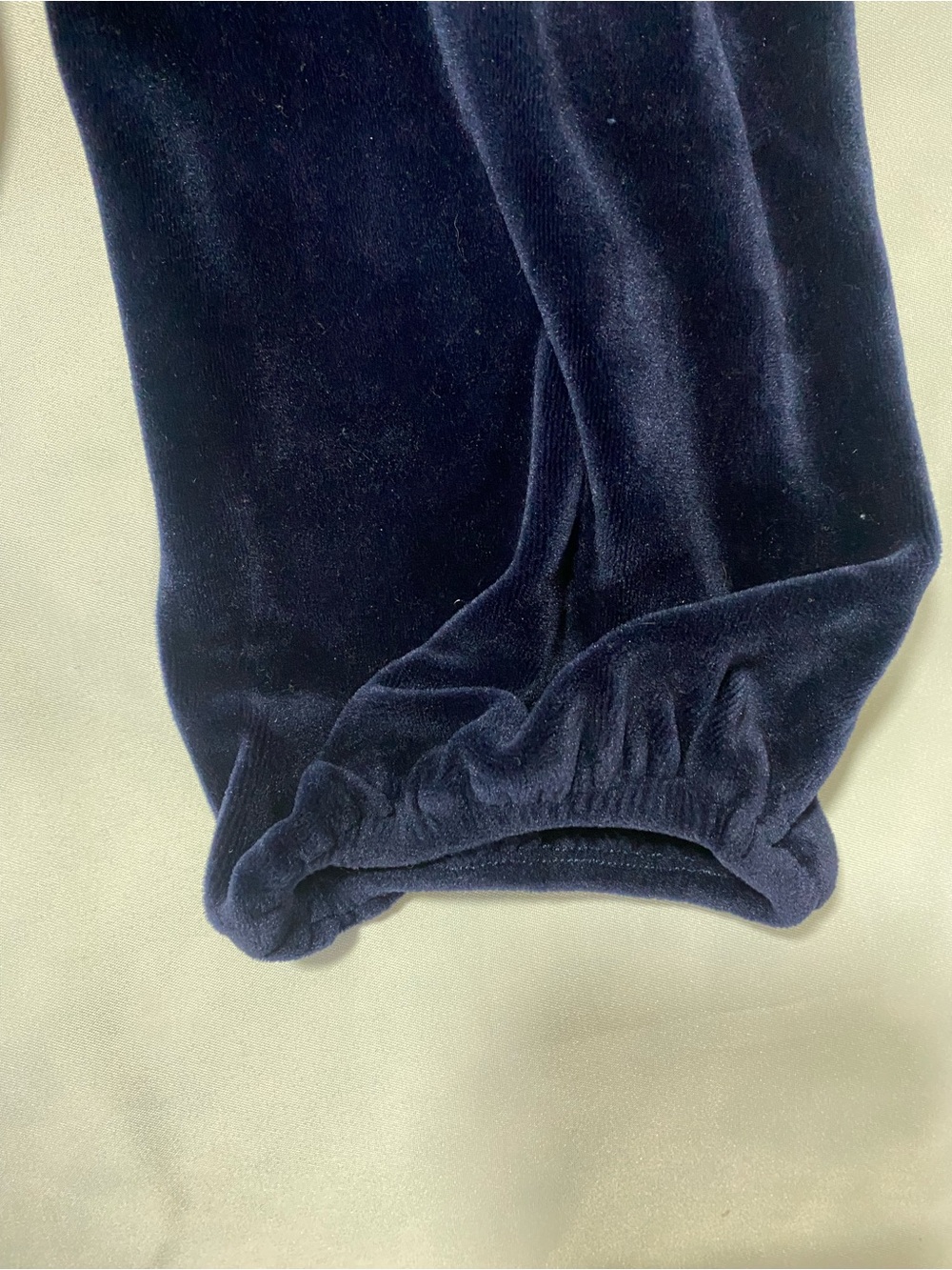 emory park Navy Velvet Cropped Henley Long Sleeve Top - Picture 3 of 7